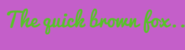 Image with Font Color 56C427 and Background Color C45FC9